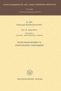 Soziale Sprachvarietäten im niederrheinischen Industriegebiet (eBook, PDF) - Mihm, Arend