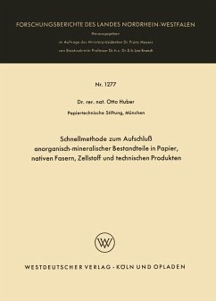 Cover Schnellmethode zum Aufschluß anorganisch-mineralischer Bestandteile in Papier, nativen Fasern, Zellstoff und technischen Produkten (eBook, PDF)