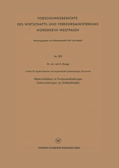 Materialabbau in Funkenentladungen Untersuchungen an Zinkkathoden (eBook, PDF) - Bunge, Konrad