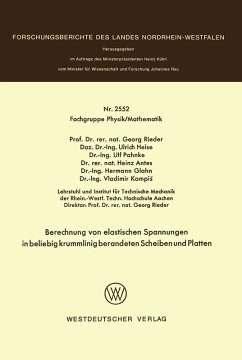 Berechnung von elastischen Spannungen in beliebig krummlinig berandeten Scheiben und Platten (eBook, PDF)