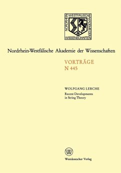 Recent Developments in String Theory (eBook, PDF) - Lerche, Wolfgang