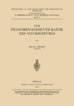 Zur Phänomenologie und Klinik des Glücksgefühls (eBook, PDF) - Rümke, Henricus Cornelius