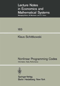 Nonlinear Programming Codes (eBook, PDF) - Schittkowski, Klaus