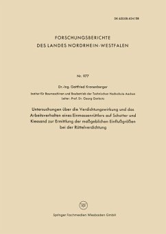 Untersuchungen über die Verdichtungswirkung und das Arbeitsverhalten eines Einmassenrüttlers auf Schotter und Kiessand zur Ermittlung der maßgeblichen Einflußgrößen bei der Rüttelverdichtung (eBook, PDF) - Kronenberger, Gottfried