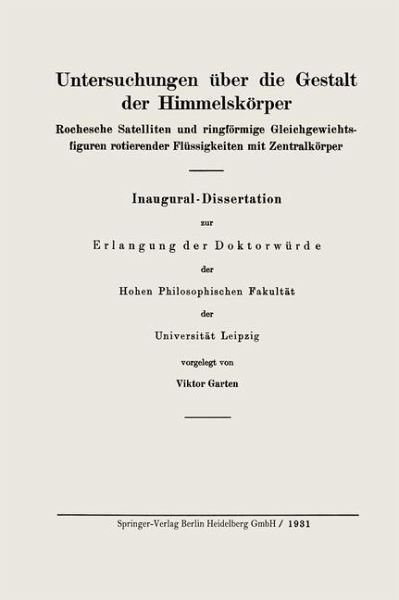 Untersuchungen über die Gestalt der Himmelskörper (eBook, PDF)