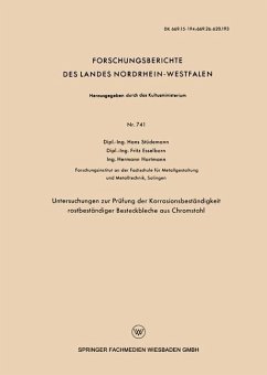 Untersuchungen zur Prüfung der Korrosionsbeständigkeit rostbeständiger Besteckbleche aus Chromstahl (eBook, PDF) - Stüdemann, Hans