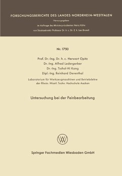Untersuchung bei der Feinbearbeitung (eBook, PDF) - Optiz, Herwart