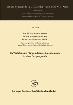 Ein Verfahren zur Planung der Maschinenbelegung in einer Fertigungsstufe (eBook, PDF) - Mathieu, Joseph
