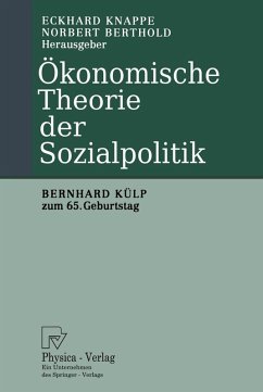 Ökonomische Theorie der Sozialpolitik (eBook, PDF) Cover Ökonomische Theorie der Sozialpolitik (eBook, PDF)