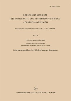 Untersuchungen über den Abhebedruck von Brenngasen (eBook, PDF) - Koch, Hans-Joachim