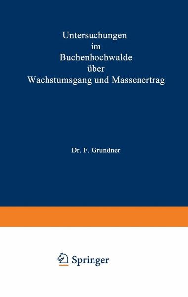 Untersuchungen im Buchenhochwalde über Wachstumsgang und Massenertrag (eBook, PDF)