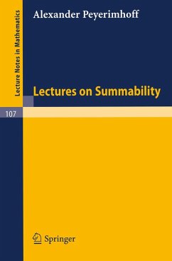 Lectures on Summability (eBook, PDF) - Peyerimhoff, Alexander