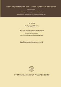 Zur Frage der Keratoprothetik (eBook, PDF) - Niedermeier, Siegfried