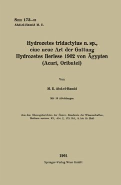 Hydrozetes tridactylus n. sp., eine neue Art der Gattung Hydrozetes Berlese 1902 von Ögypten (eBook, PDF) - Abd-el-Hamid, Muhammad Elwi Hydrozetes tridactylus n. sp., eine neue Art der Gattung Hydrozetes Berlese 1902 von Ögypten (eBook, PDF) - Abd-el-Hamid, Muhammad Elwi