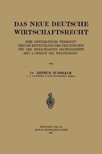 Cover Das Neue Deutsche Wirtschaftsrecht (eBook, PDF)