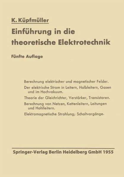 Einführung in die theoretische Elektrotechnik (eBook, PDF) Einführung in die theoretische Elektrotechnik (eBook, PDF)