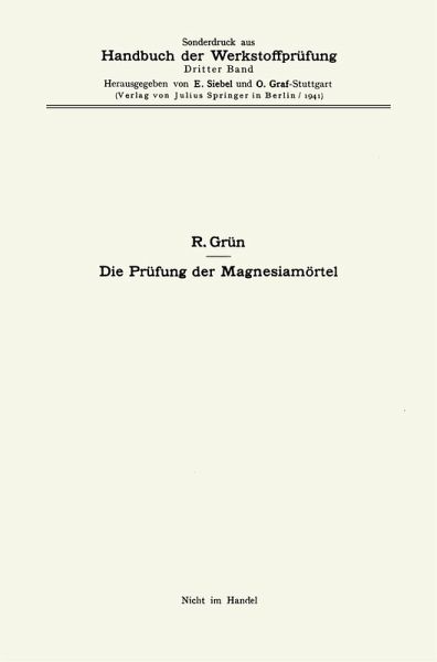 Die Prüfung der Magnesiamörtel (eBook, PDF)