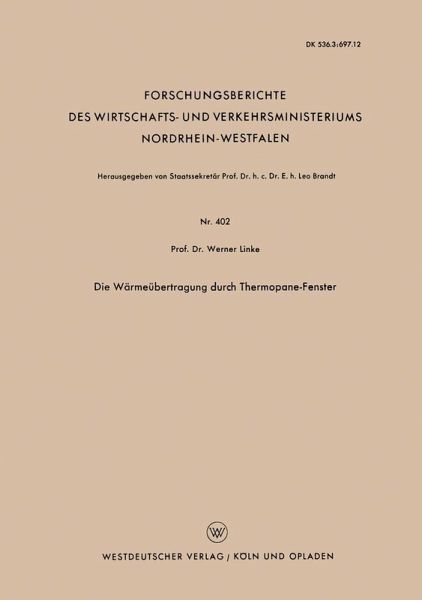 Die Wärmeübertragung durch Thermopane-Fenster (eBook, PDF)