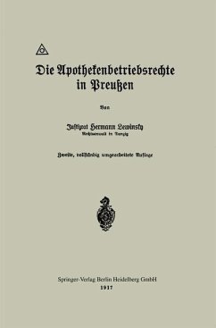 Cover Die Apothekenbetriebsrechte in Preußen (eBook, PDF)