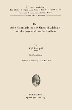 Die Schwellenregeln in der Sinnesphysiologie und das psychophysische Problem (eBook, PDF) - Reenpää, Y.