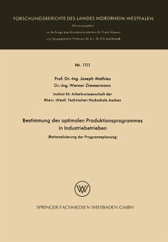 Bestimmung des optimalen Produktionsprogrammes in Industriebetrieben (eBook, PDF) - Mathieu, Joseph
