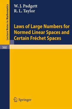 Laws of Large Numbers for Normed Linear Spaces and Certain Frechet Spaces (eBook, PDF) - Padgett, W. J.; Taylor, R. L.