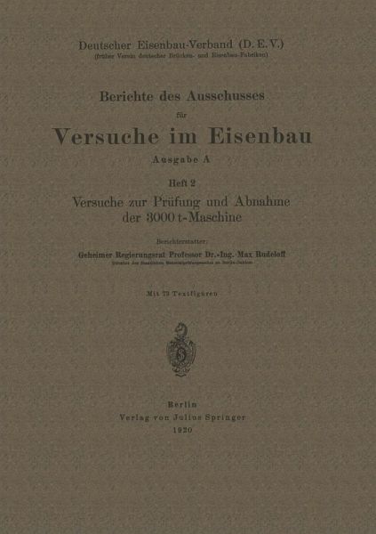 Berichte des Ausschusses für Versuche im Eisenbau (eBook, PDF) Berichte des Ausschusses für Versuche im Eisenbau (eBook, PDF)