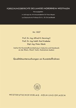 Cover Qualitätsuntersuchungen an Kunststoffrohren (eBook, PDF)
