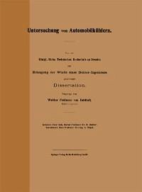 Untersuchung von Automobilkühlern (eBook, PDF) - Doblhoff, Walter Freiherr Von