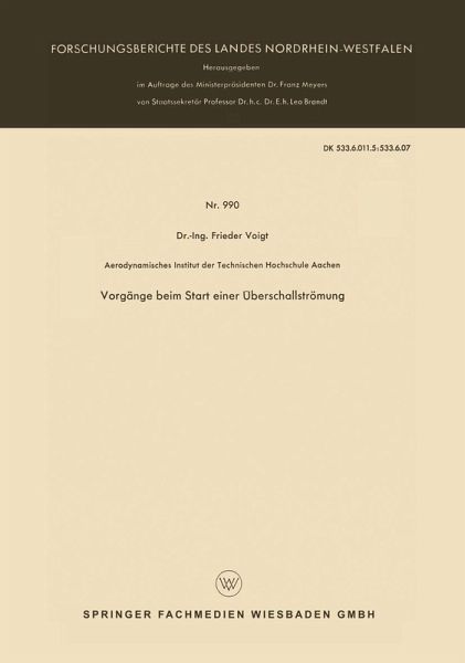 Vorgänge beim Start einer Überschallströmung (eBook, PDF)