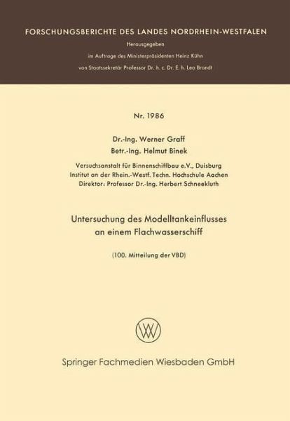 Untersuchung des Modelltankeinflusses an einem Flachwasserschiff (eBook, PDF)