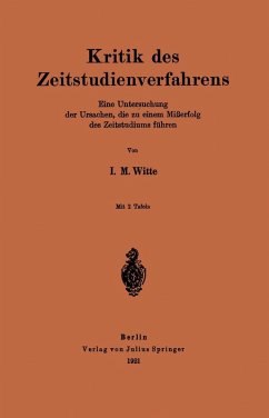 Kritik des Zeitstudienverfahrens (eBook, PDF) Cover Kritik des Zeitstudienverfahrens (eBook, PDF)