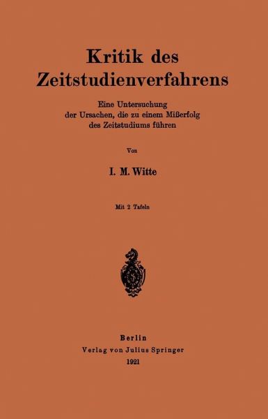 Kritik des Zeitstudienverfahrens (eBook, PDF) Kritik des Zeitstudienverfahrens (eBook, PDF)