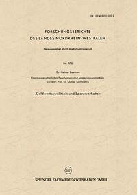 Geldwertbewußtsein und Sparerverhalten (eBook, PDF) - Boehme, Heiner