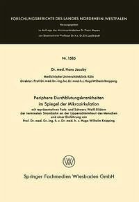 Cover Periphere Durchblutungskrankheiten im Spiegel der Mikrozirkulation (eBook, PDF)
