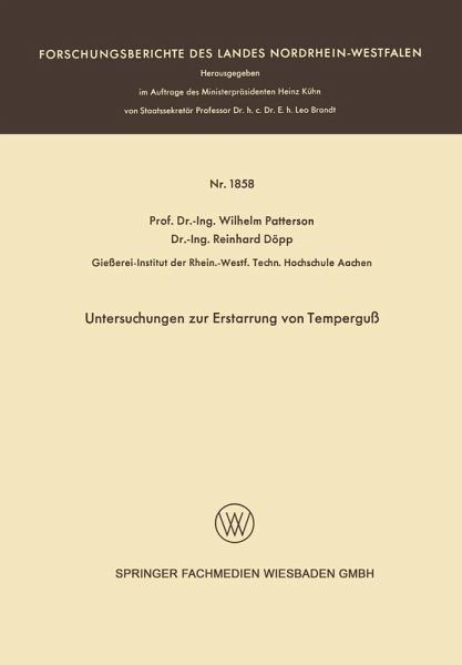 Untersuchungen zur Erstarrung von Temperguß (eBook, PDF)