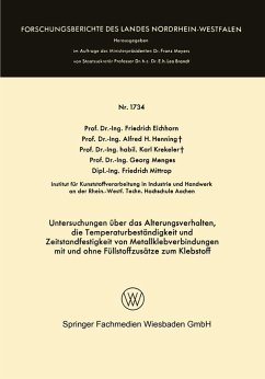 Cover Untersuchungen über das Alterungsverhalten, die Temperaturbeständigkeit und Zeitstandfestigkeit von Metallklebverbindungen (eBook, PDF)