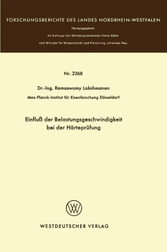 Einfluß der Belastungsgeschwindigkeit bei der Härteprüfung (eBook, PDF) - Lakshmanan, Ramaswamy