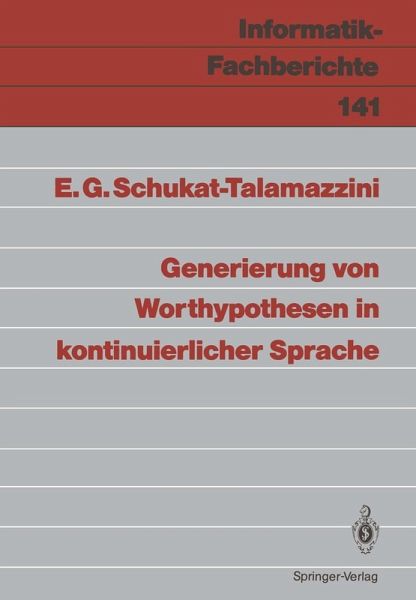 Generierung von Worthypothesen in kontinuierlicher Sprache (eBook, PDF)