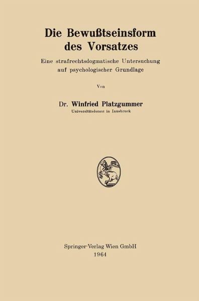 Die Bewußtseinsform des Vorsatzes (eBook, PDF)