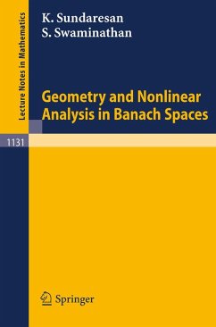 Geometry and Nonlinear Analysis in Banach Spaces (eBook, PDF) - Sundaresan, Kondagunta; Swaminathan, Srinivasa