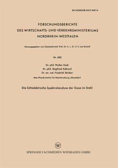 Die lichtelektrische Spektralanalyse der Gase im Stahl (eBook, PDF) - Koch, Walter