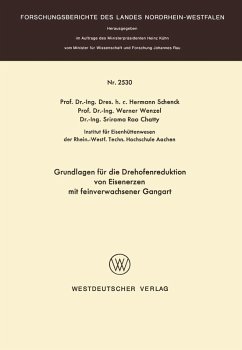 Grundlagen für die Drehofenreduktion von Eisenerzen mit feinverwachsener Gangart (eBook, PDF) - Schenck, Hermann