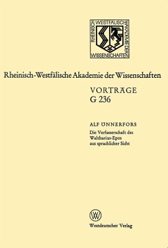 Die Verfasserschaft des Waltharius-Epos aus sprachlicher Sicht (eBook, PDF) - Önnerfors, Alf