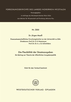 Die Flexibilität der Staatsausgaben (eBook, PDF) - Maaß, Jürgen