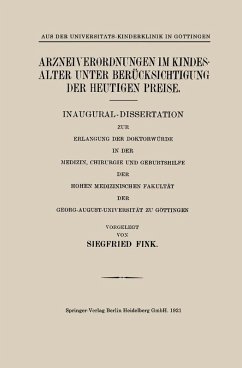 Cover Arzneiverordnungen im Kindesalter unter Berücksichtigung der Heutigen Preise (eBook, PDF)