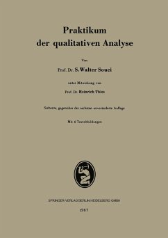 Praktikum der qualitativen Analyse (eBook, PDF) - Souci, S. W.