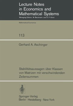 Stabilitätsaussagen über Klassen von Matrizen mit verschwindenden Zeilensummen (eBook, PDF) - Aschinger, Gerhard A.