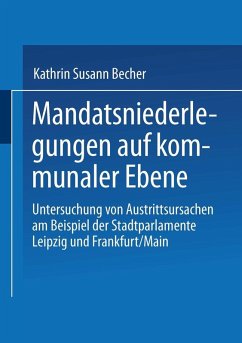 Mandatsniederlegungen auf kommunaler Ebene (eBook, PDF) - Becher, Kathrin Susann