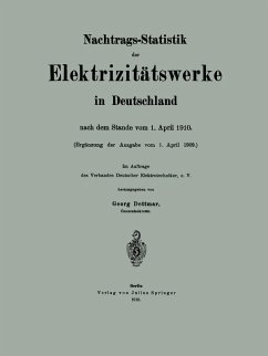 Nachtrags-Statistik der Elektrizitätswerke in Deutschland (eBook, PDF) - Dettmar, Georg